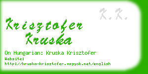 krisztofer kruska business card